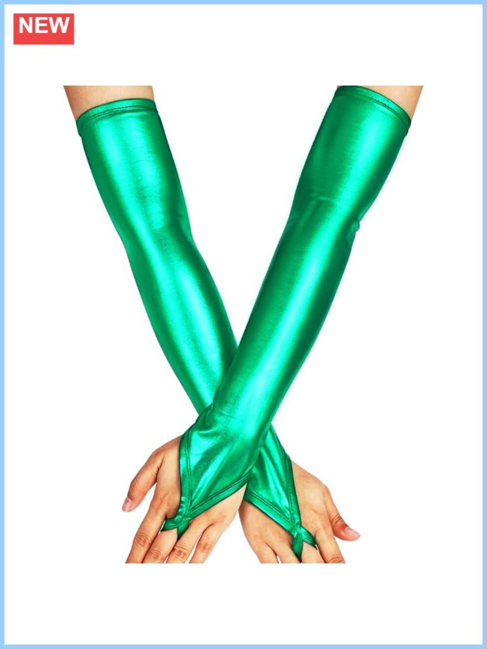 Metallic Fingerless Gloves Long Opera Arm Sleeves for Women Cosplay